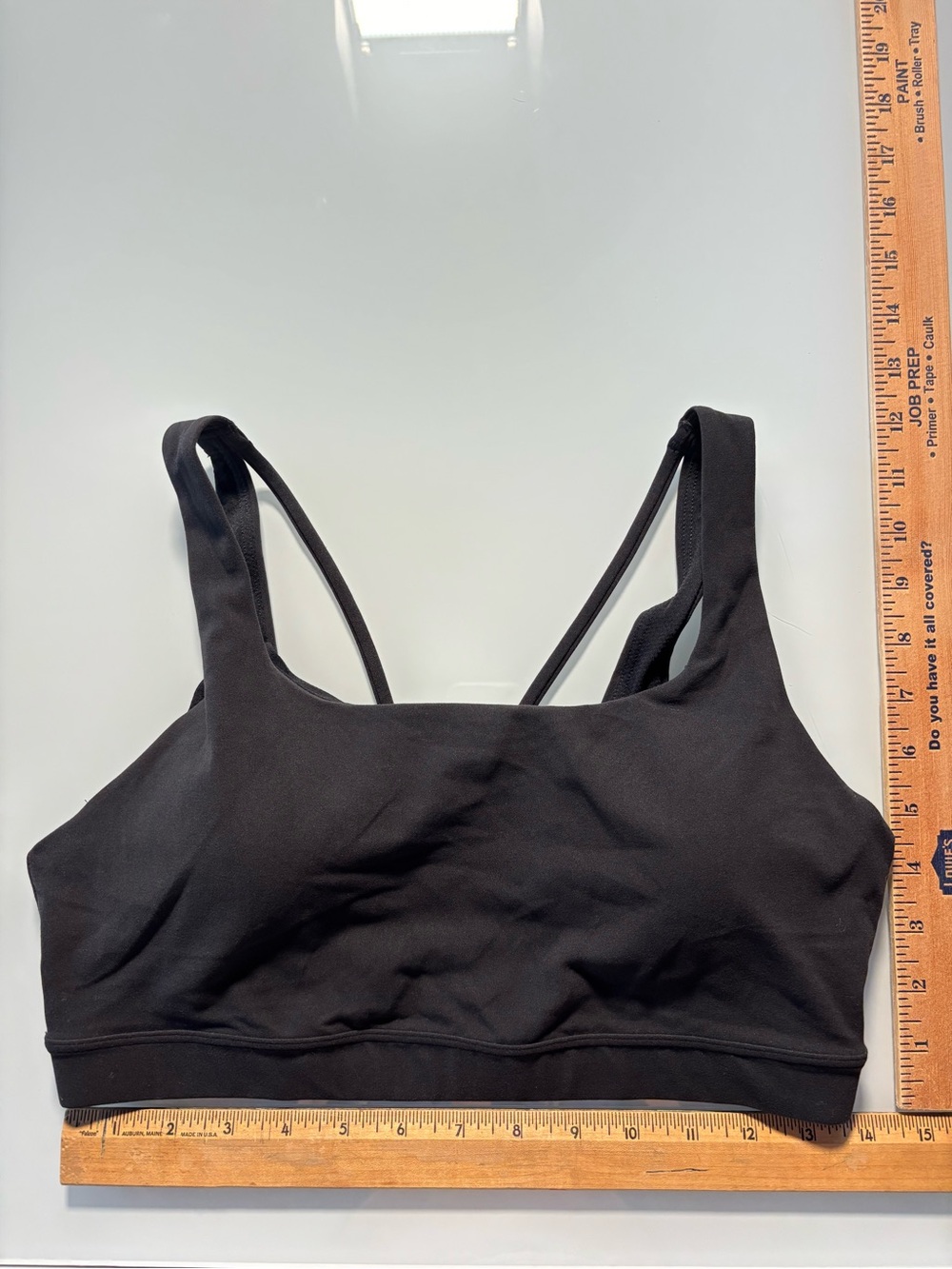 Athleta Black Women's Strappy Sports Bra - Size Medium - Moderate Support